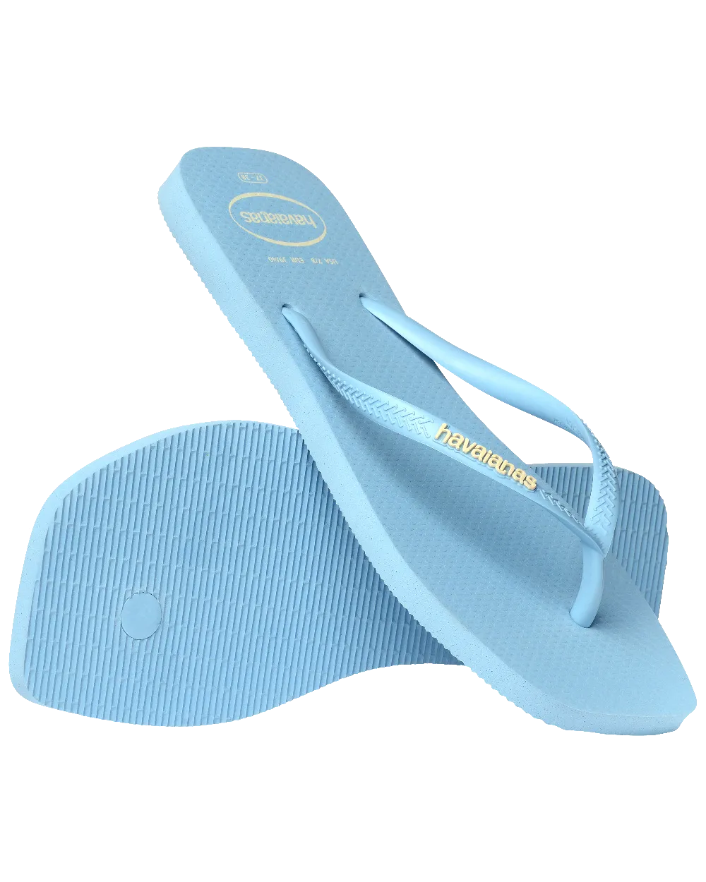 Slim Square Logo Pop Up Flip Flops in Lavender Blue