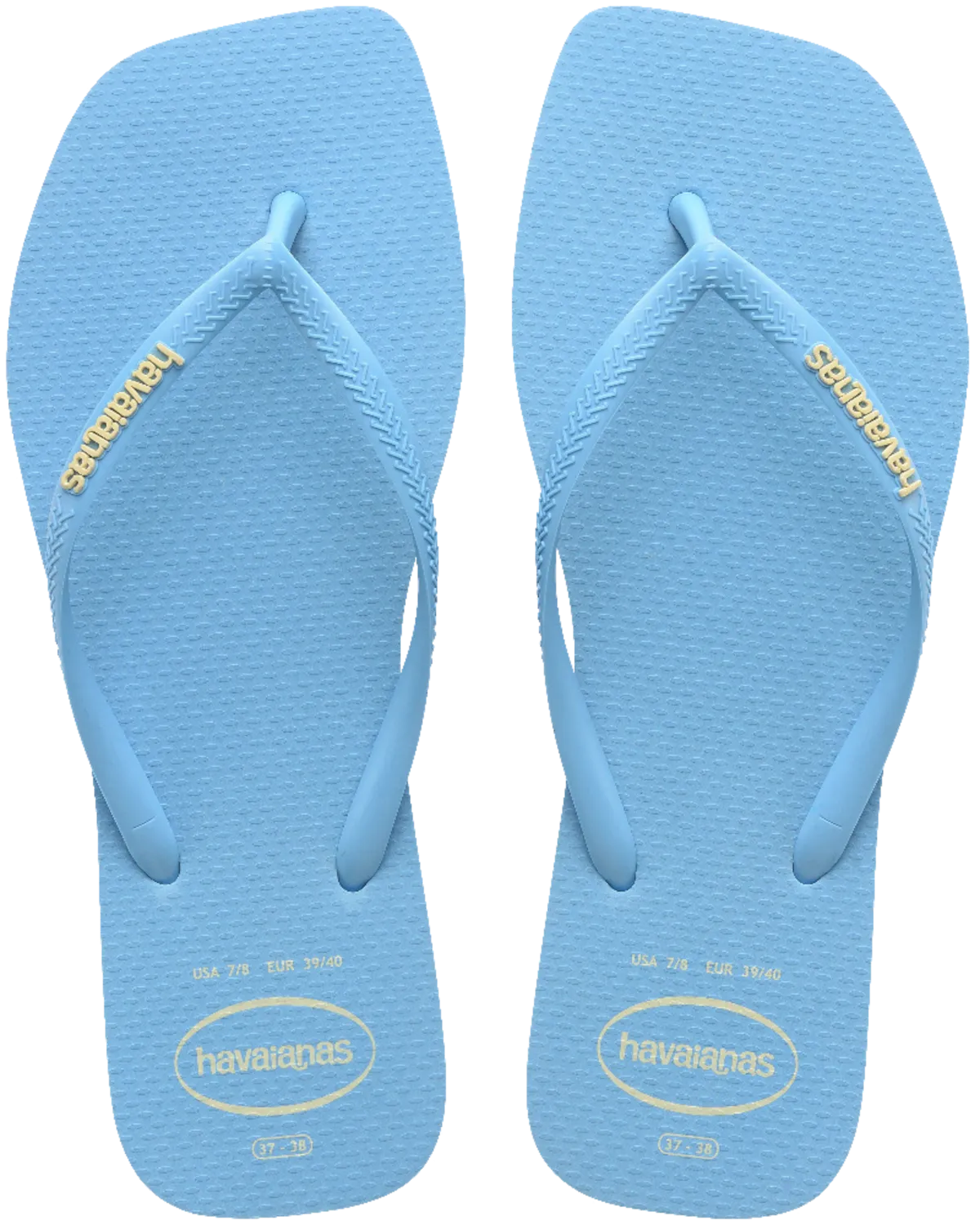 Slim Square Logo Pop Up Flip Flops in Lavender Blue