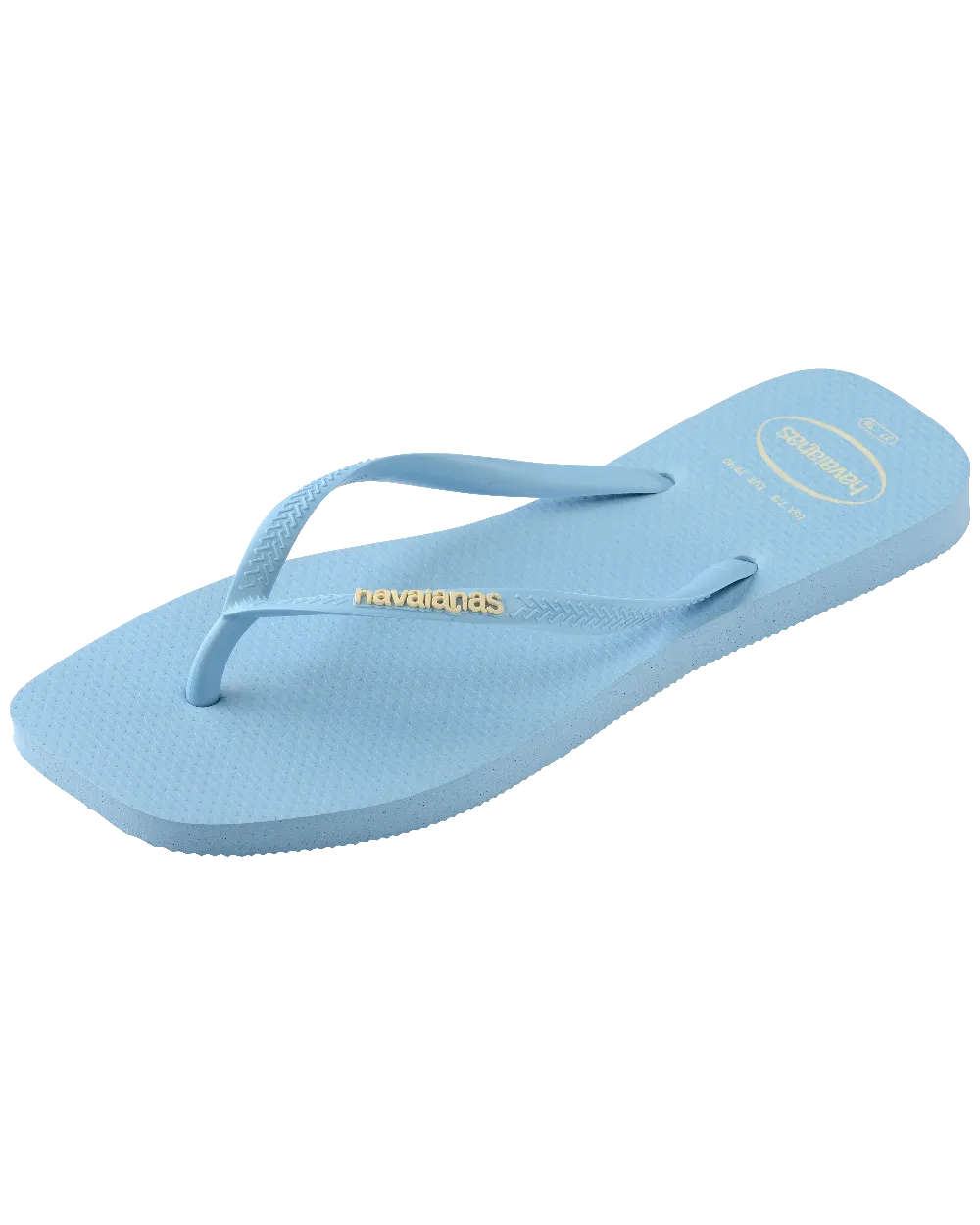 Slim Square Logo Pop Up Flip Flops in Lavender Blue