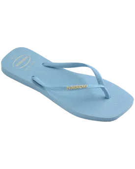 Slim Square Logo Pop Up Flip Flops in Lavender Blue