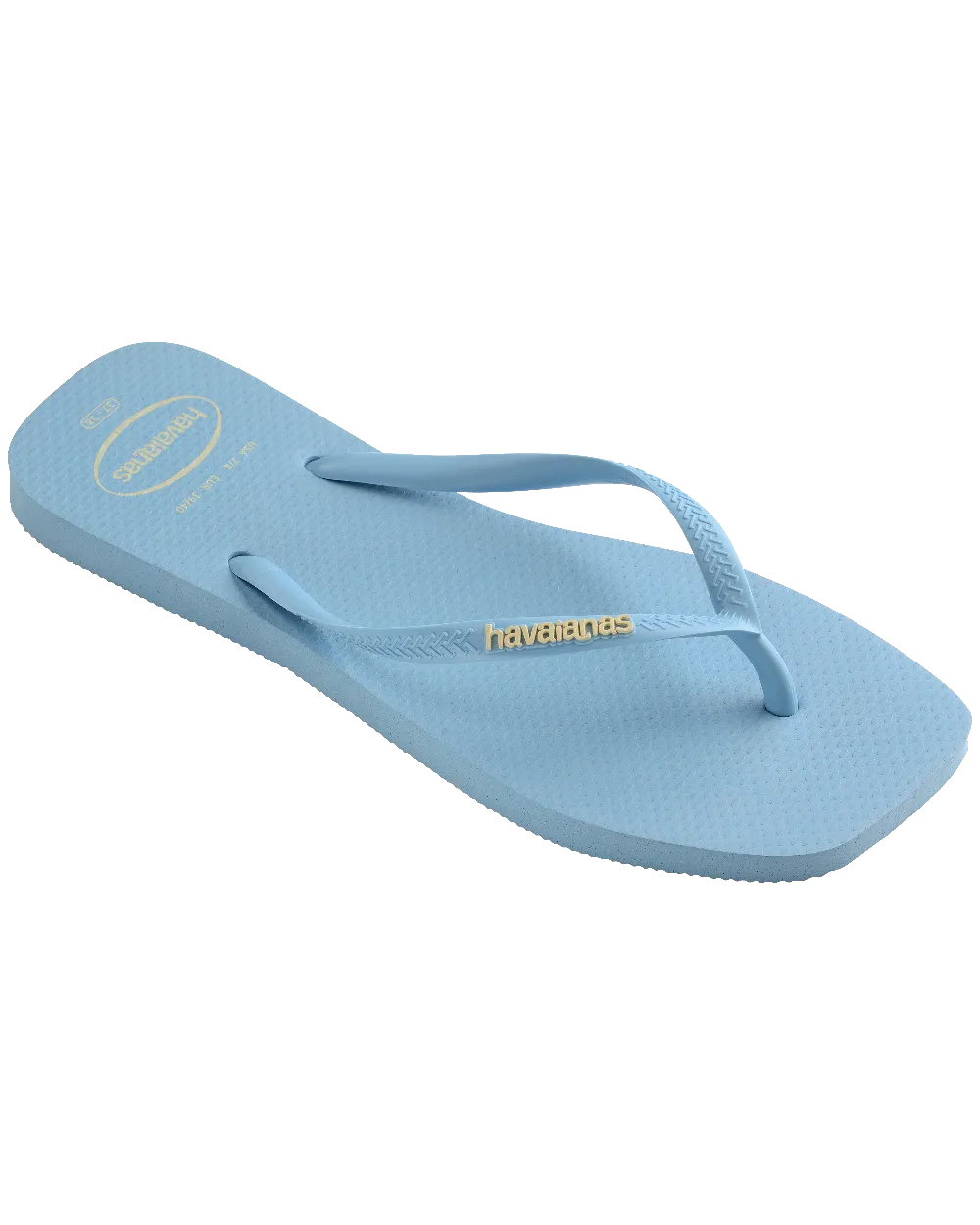 Slim Square Logo Pop Up Flip Flops in Lavender Blue