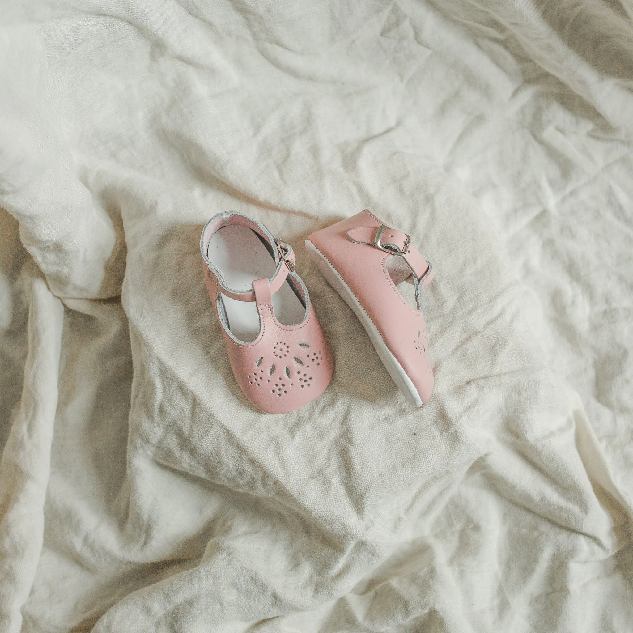 Soft Soled T-Strap | Pink