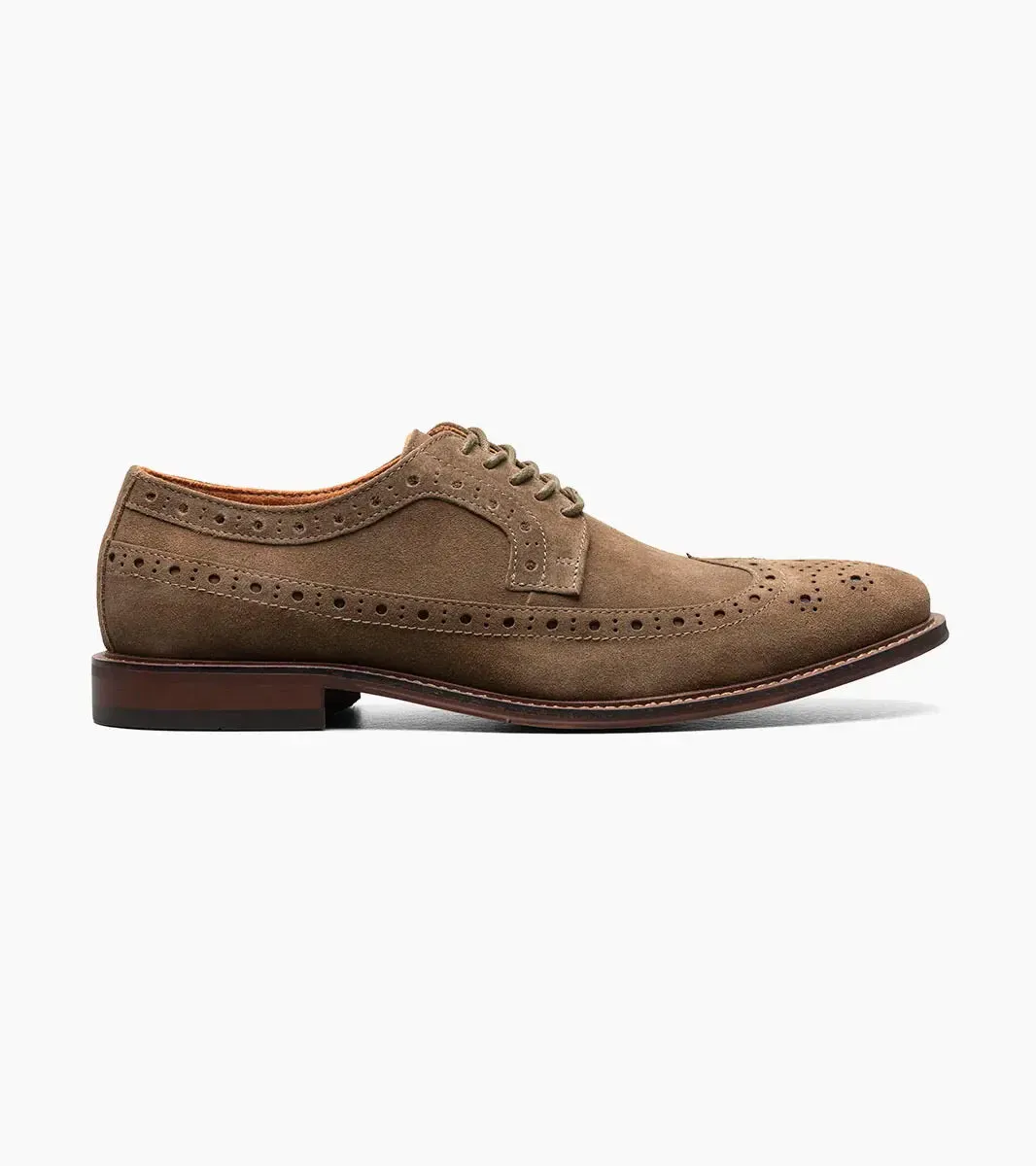 Stacy Adams Men's Sand Wingtip Oxford Lace-Up Casual suede Leather Shoes