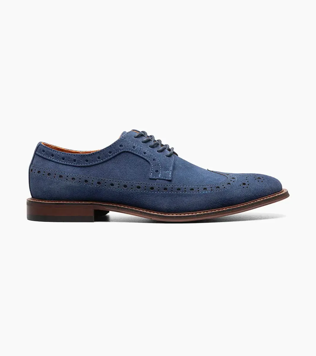 Stacy Adams Men's Sand Wingtip Oxford Lace-Up Casual suede Leather Shoes