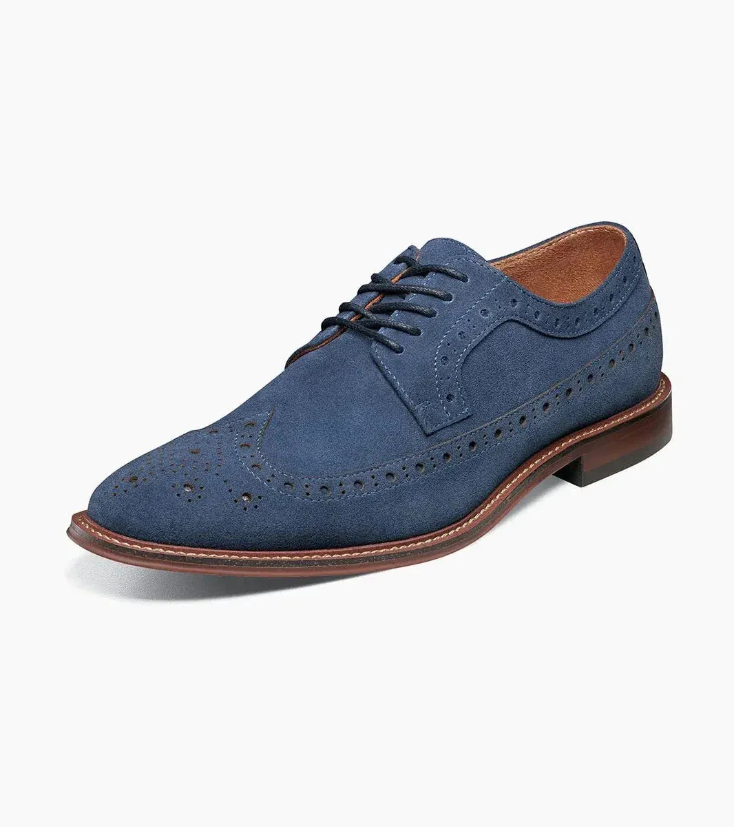 Stacy Adams Men's Sand Wingtip Oxford Lace-Up Casual suede Leather Shoes