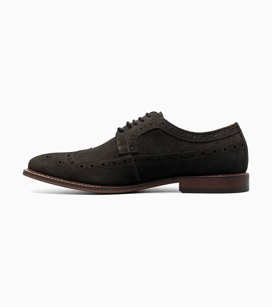 Stacy Adams Men's Sand Wingtip Oxford Lace-Up Casual suede Leather Shoes