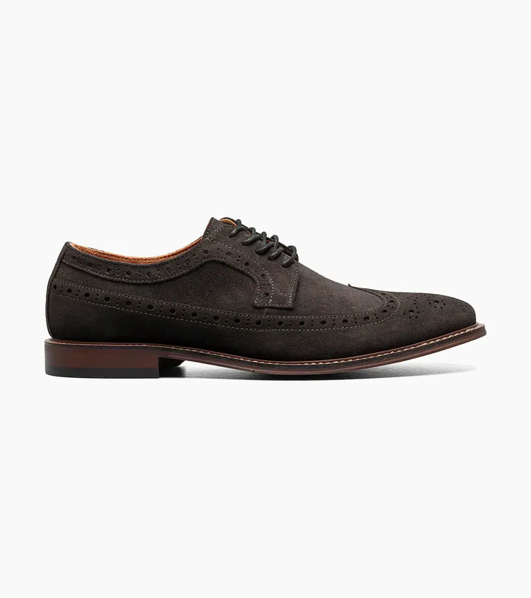 Stacy Adams Men's Sand Wingtip Oxford Lace-Up Casual suede Leather Shoes