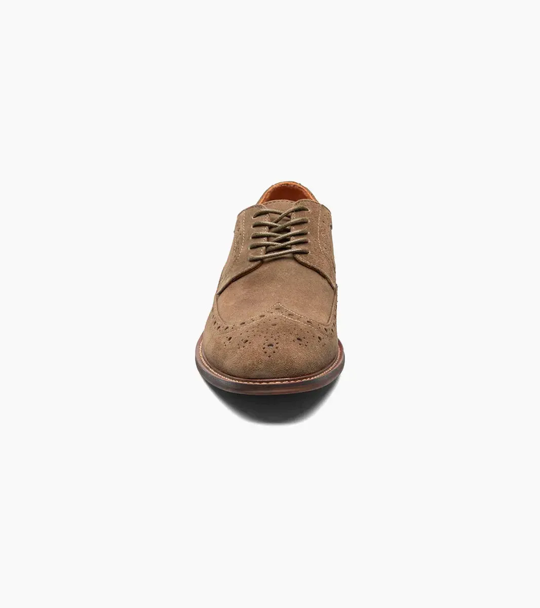 Stacy Adams Men's Sand Wingtip Oxford Lace-Up Casual suede Leather Shoes