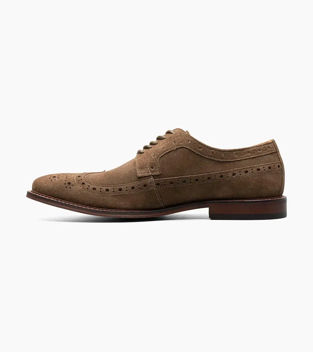 Stacy Adams Men's Sand Wingtip Oxford Lace-Up Casual suede Leather Shoes