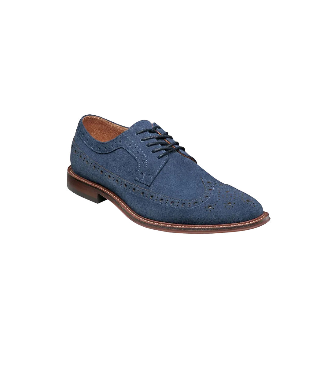 Stacy Adams Men's Sand Wingtip Oxford Lace-Up Casual suede Leather Shoes