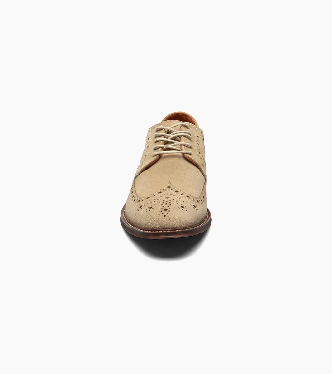 Stacy Adams Men's Sand Wingtip Oxford Lace-Up Casual suede Leather Shoes