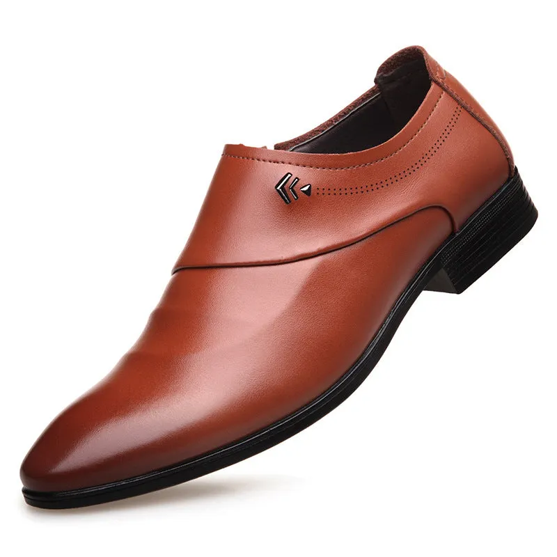 Summer Breathable Men's British Leather Shoes