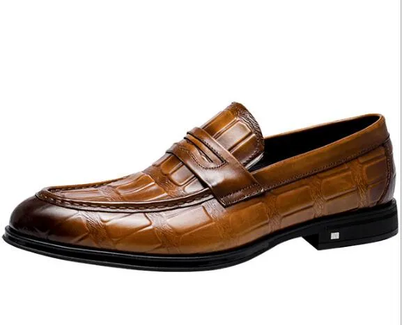 The Milanino 3 - Men's Elegant Dress Shoes Loafers (Crocodile pattern)