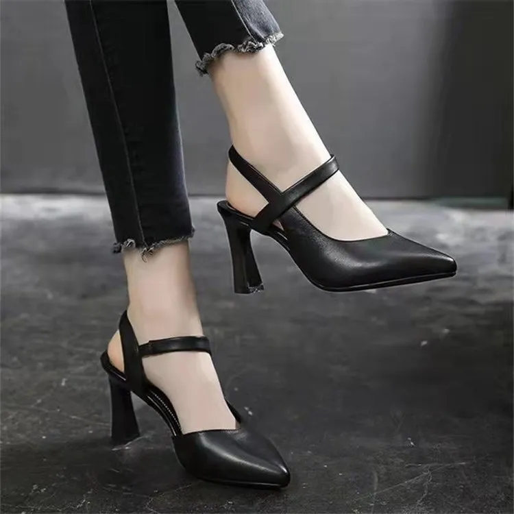 Thick Heel Pointed Toe Set High Heels