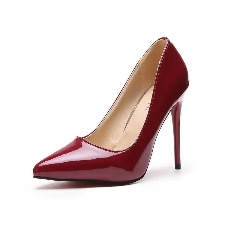 Toe Shape Heels - Trendy Leather Splicing Pointed Toe Pumps