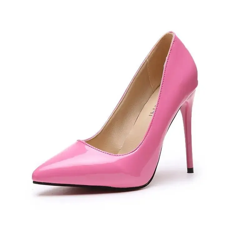 Toe Shape Heels - Trendy Leather Splicing Pointed Toe Pumps