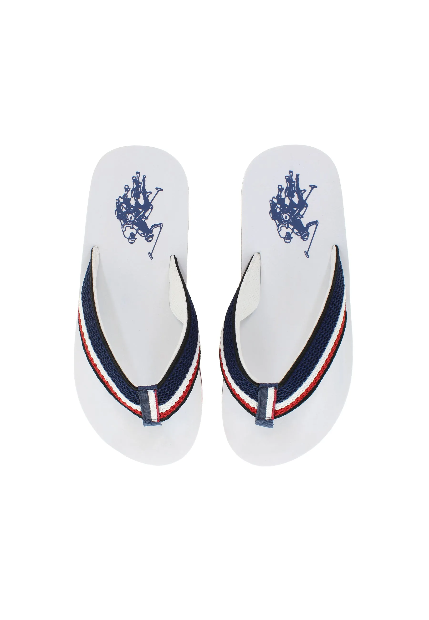 U.S. POLO ASSN.  MEN SLIDERS & FLIP FLOPS IN WHITE