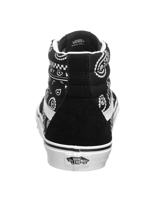 Vans scarpa sneakers da donna Sk8-Hi Peace Paisley VN0A5JMJB0E1 nero bianco