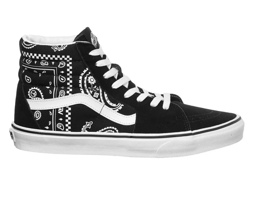 Vans scarpa sneakers da donna Sk8-Hi Peace Paisley VN0A5JMJB0E1 nero bianco