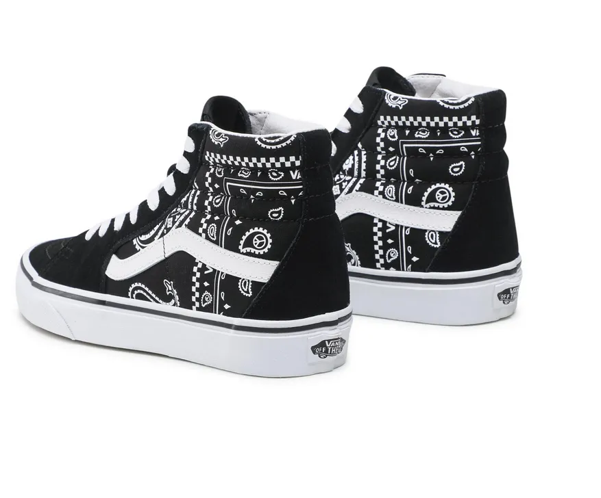 Vans scarpa sneakers da donna Sk8-Hi Peace Paisley VN0A5JMJB0E1 nero bianco