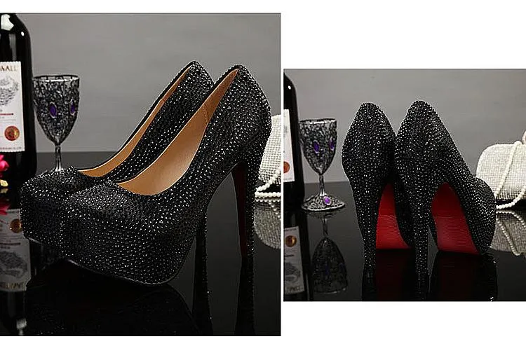 Weddding rhinestone platform stiletto heels