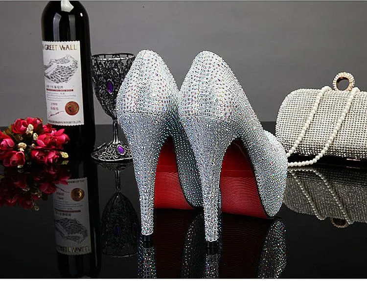 Weddding rhinestone platform stiletto heels