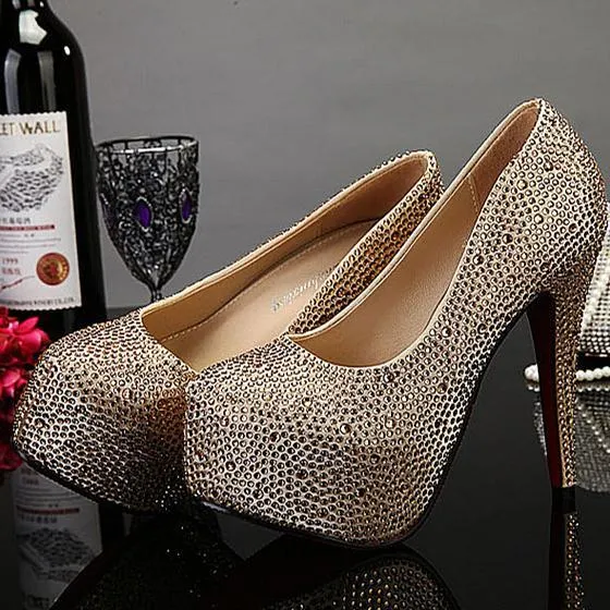 Weddding rhinestone platform stiletto heels