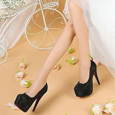 Weddding rhinestone platform stiletto heels