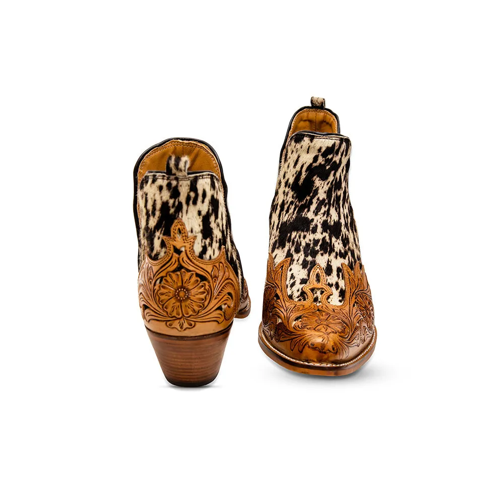 West Street Western Hand-Tooled Booties