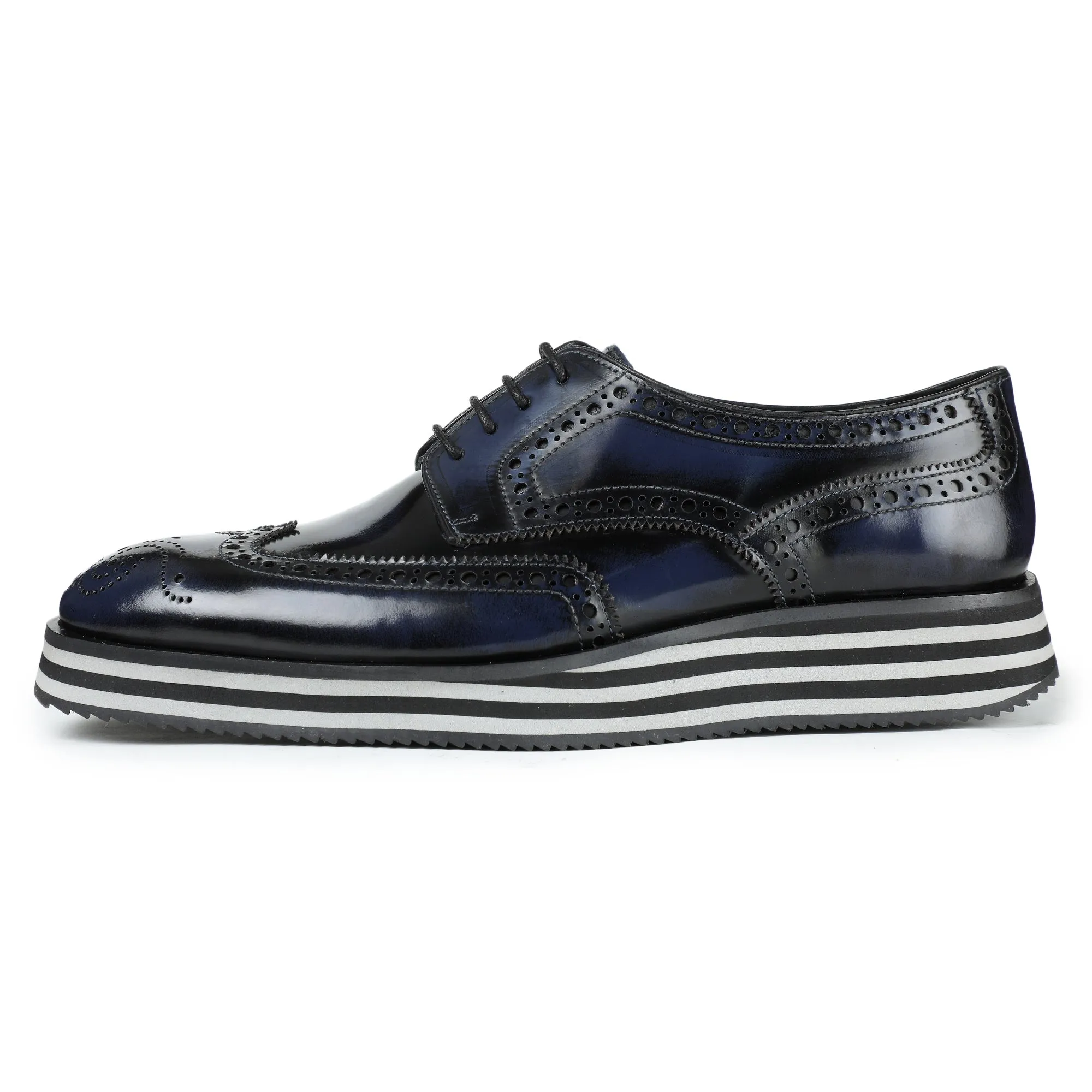 Wingtip Sneakers- Brush Off Navy