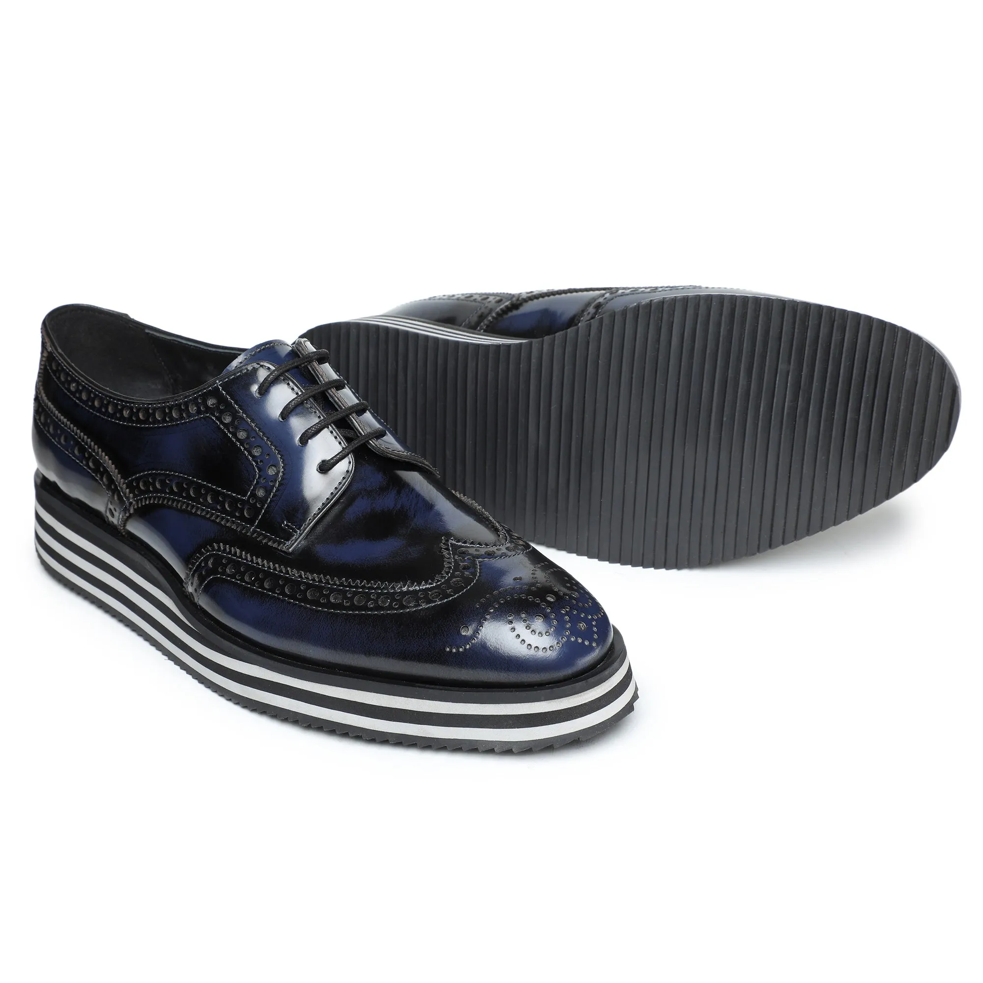 Wingtip Sneakers- Brush Off Navy