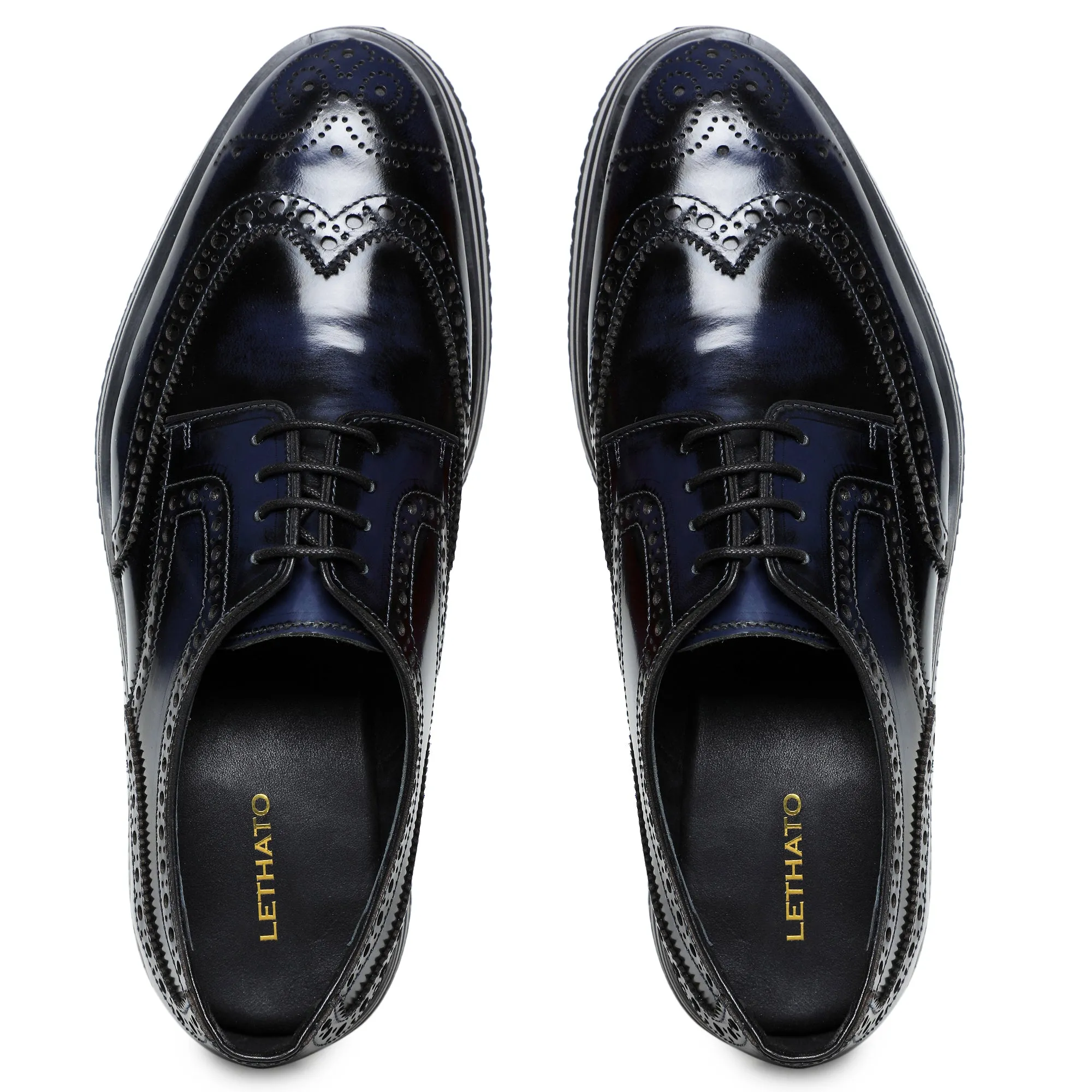 Wingtip Sneakers- Brush Off Navy