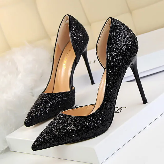 Women Pumps Extreme Sexy High Heels Women Shoes Thin Heels Female Shoes Wedding Shoes Gold Sliver White Ladies Shoes