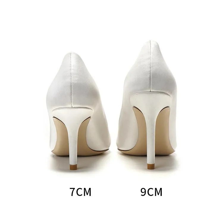 Women rhinestone flower pointed toe stiletto wedding heels