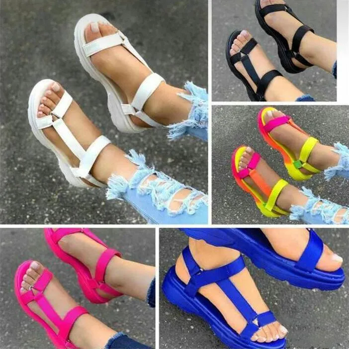 Women t strap ankle strap open 
toe platform sandals