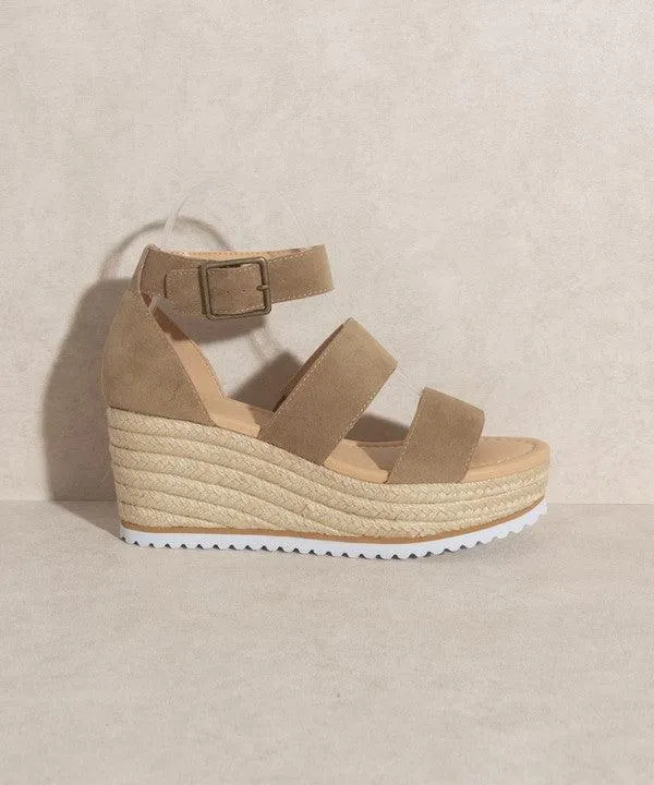 Womens Shoes Slyvie Double Strap Wedge Heel