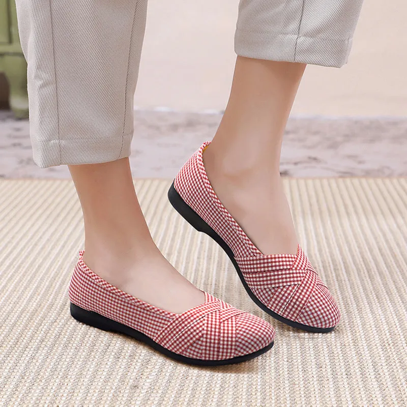 Women's Sole Ceremonial Polyurethane Old Cloth Low-cut Canvas Shoes